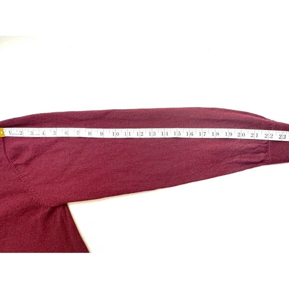 Turnbury Merino Wool Sweater Mens XL Red Maroon V-Neck Pullover Long Sleeve - Picture 8 of 13